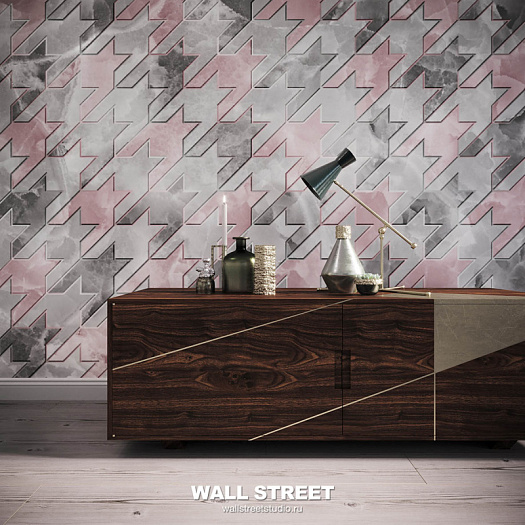 Фотообои в интерьере артикул Pink It Marble 24, PINK IT MARBLE, Wall street