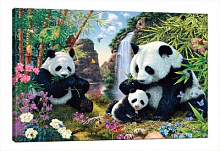 Панно с изображением животных Design Studio 3D 5D 1 модуль Семейство панд