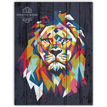 Панно с изображением льва Creative Wood Векторная графика Векторная графика - Лев
