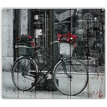 Натуральные декоративные панно Creative Wood Велосипеды Велосипеды - Черно-белый велосипед
